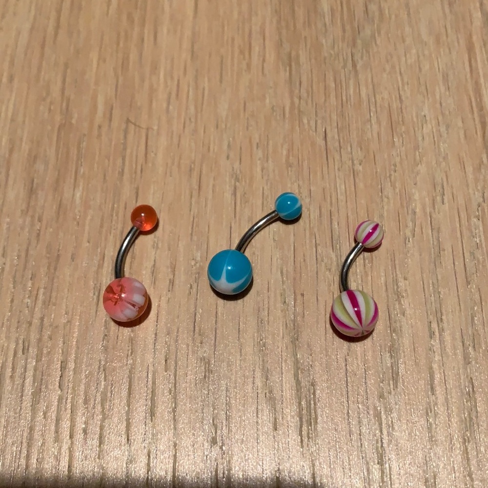 3 belly button rings